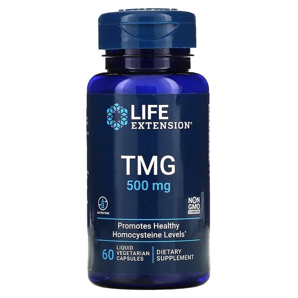Life Extension, TMG (для здоровья сердечно-сосудистой системы), капсулы, 60 шт.