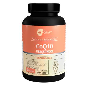 MEDCRAFT, Коэнзим Q10 (убихинон) с витаминами, капсулы, 60 шт.