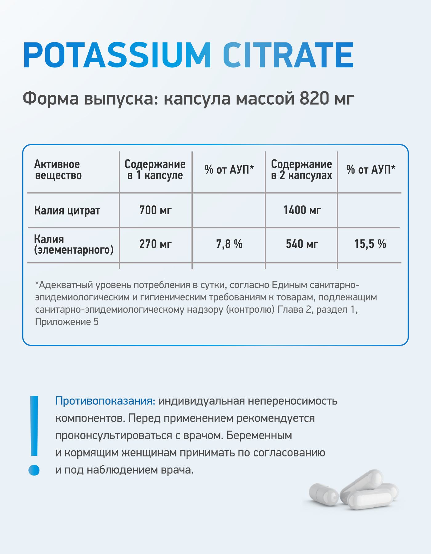 MEDICA MENTE, Калий (цитрат), капсулы, 60 шт.