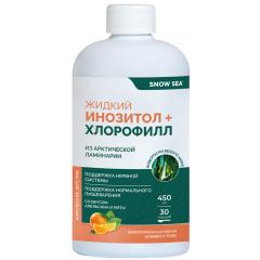 SNOW SEA®, Хлорофилл жидкий с инозитолом, со вкусом апельсина и мяты (для контроля стресса), жидкость, 450 мл