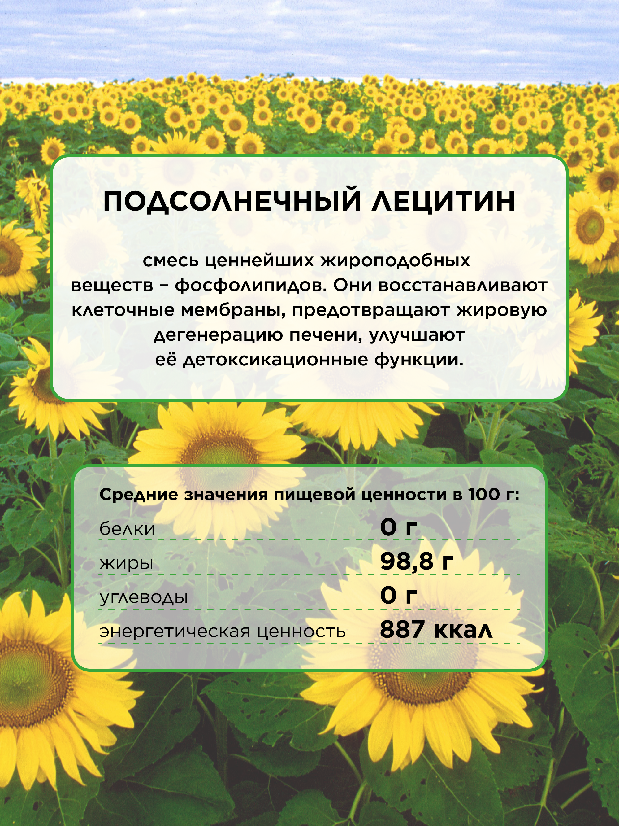 Yappi, Подсолнечный лецитин для детей и взрослых, порошок, 250 г