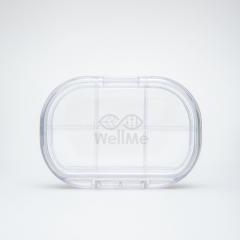 WellMe, Таблетница (органайзер для таблеток, 6 отделений), прозрачный, 1 шт.