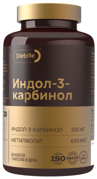 Dietelle, Индол-3-карбинол + Метилфолат, капсулы, 60 шт.