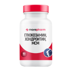 Morepharm, Глюкозамин, хондроитин + MCM (для суставов и связок), капсулы, 90 шт.