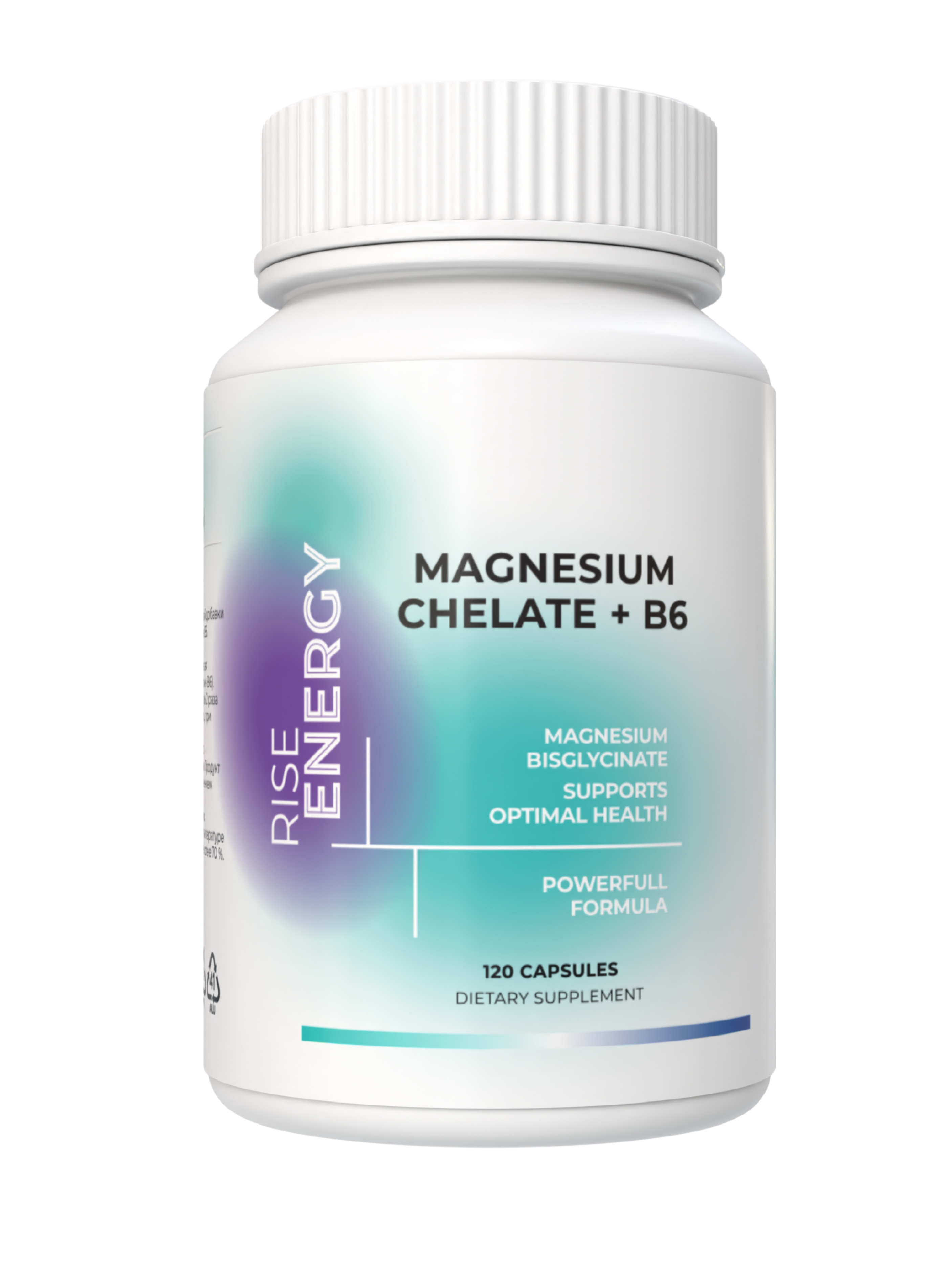Rise Energy, Магний Хелат (бисглицинат) + В6, капсулы, 120 шт.