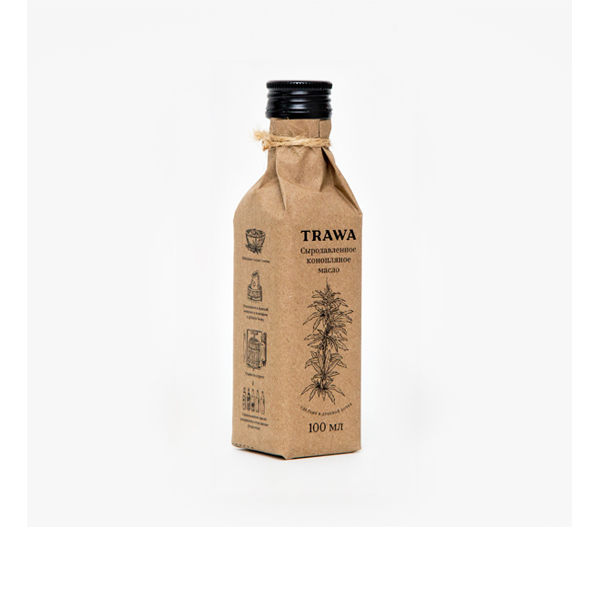 TRAWA, Масло конопляное сыродавленное, 100 мл.
