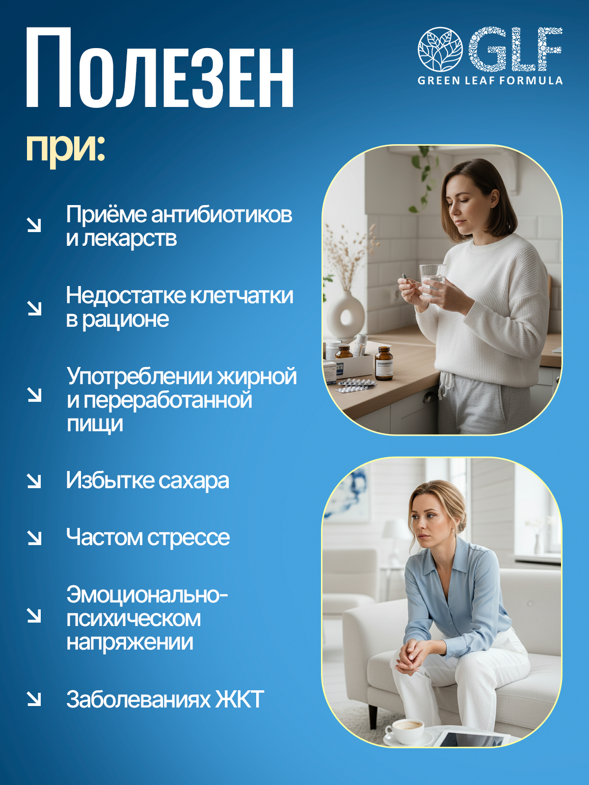 Green Leaf Formula, Бифидо-Б с лактулозой (источник бифидобактерий), капсулы, 60 шт.