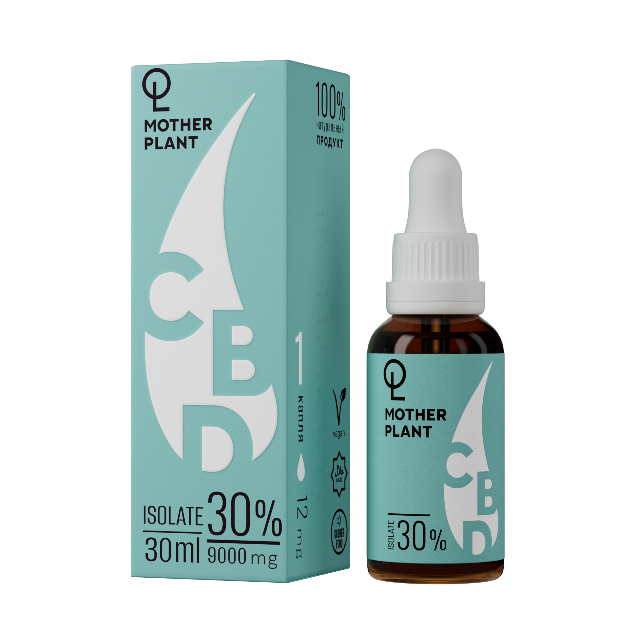 MotherPlant, CBD масло 30% «Изолят» (без привкуса), жидкость, 30 мл