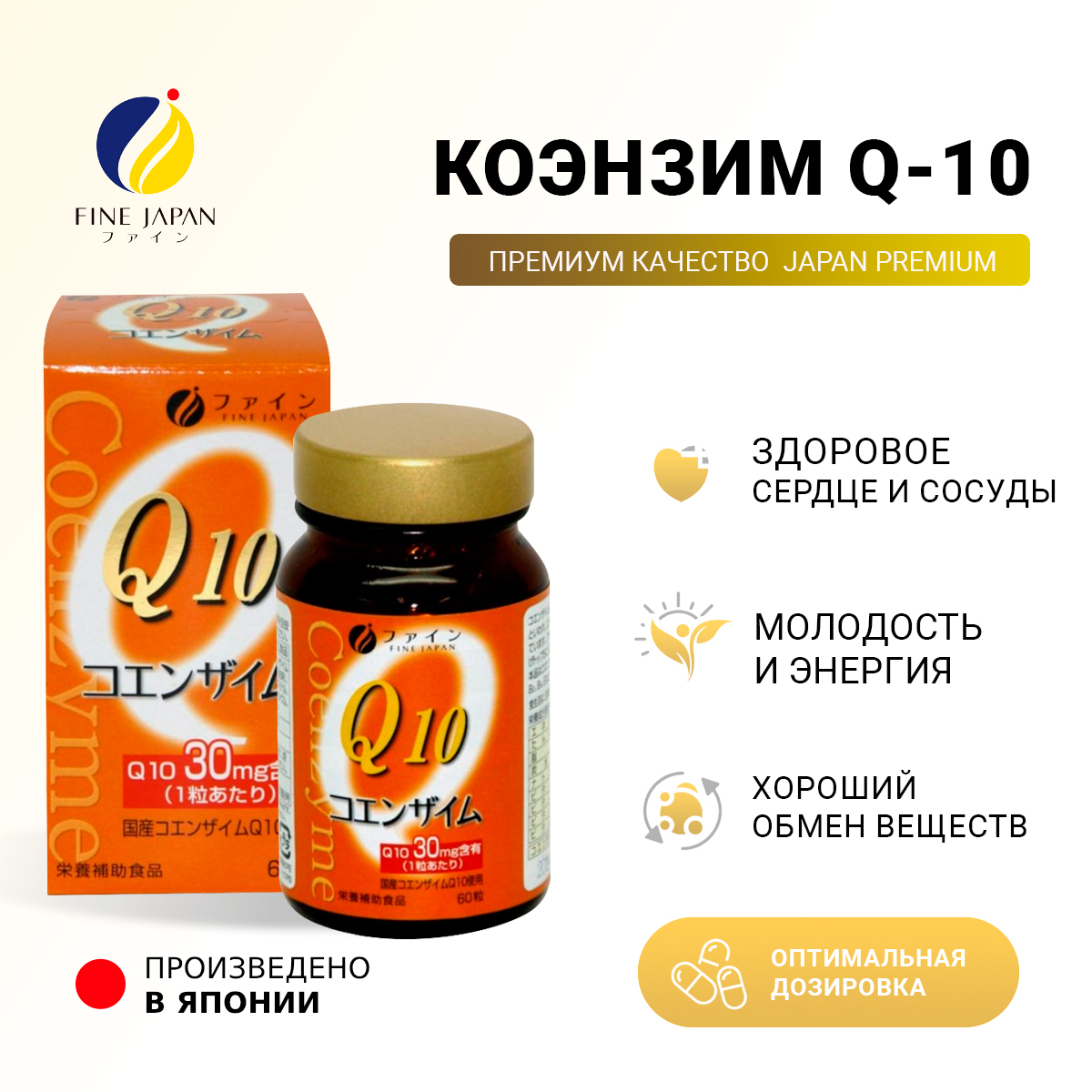 FINE, Коэнзим Q10 (убихинон), капсулы, 60 шт.