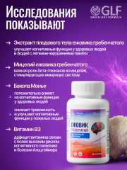 Green Leaf Formula, Ежовик гребенчатый + Бакопа Монье, (ноотропный комплекс), капсулы, 30 шт.
