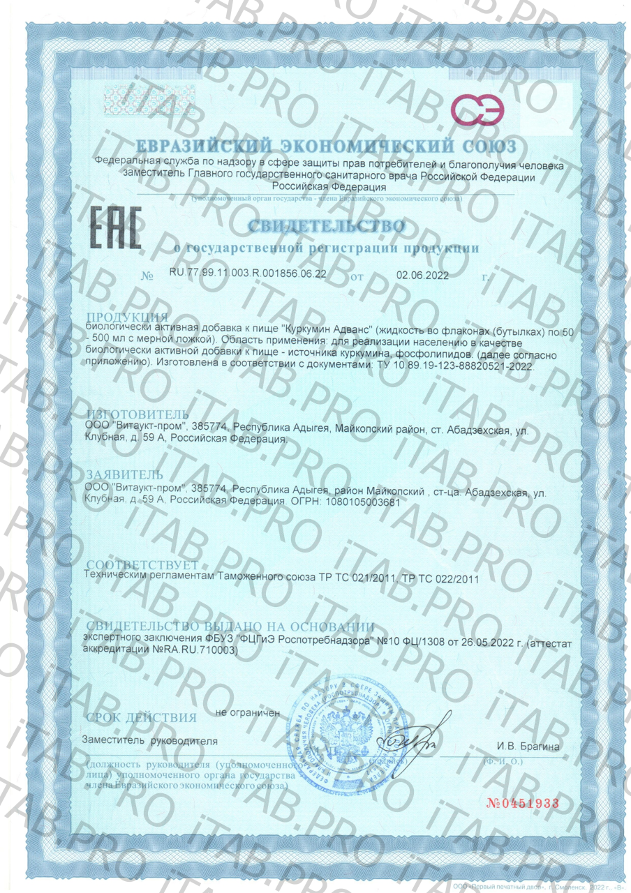 Vitauct, Куркумин Адванс с пиперином и лецитином, раствор, 250 мл