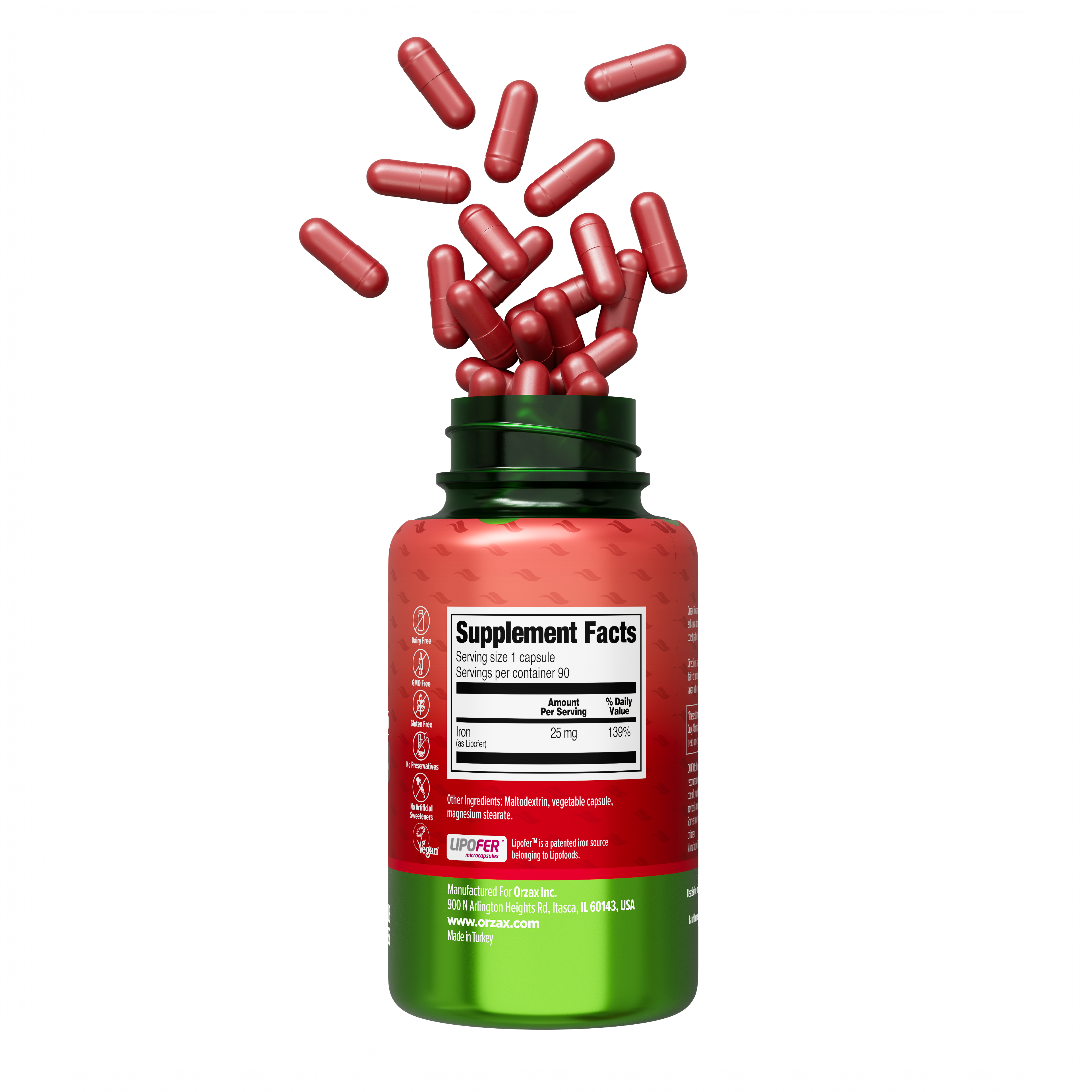 ORZAX, Липосомальное железо, капсулы, 90 шт.