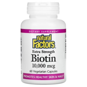 Natural Factors, Биотин (повышенной силы действия), капсулы, 60 шт.
