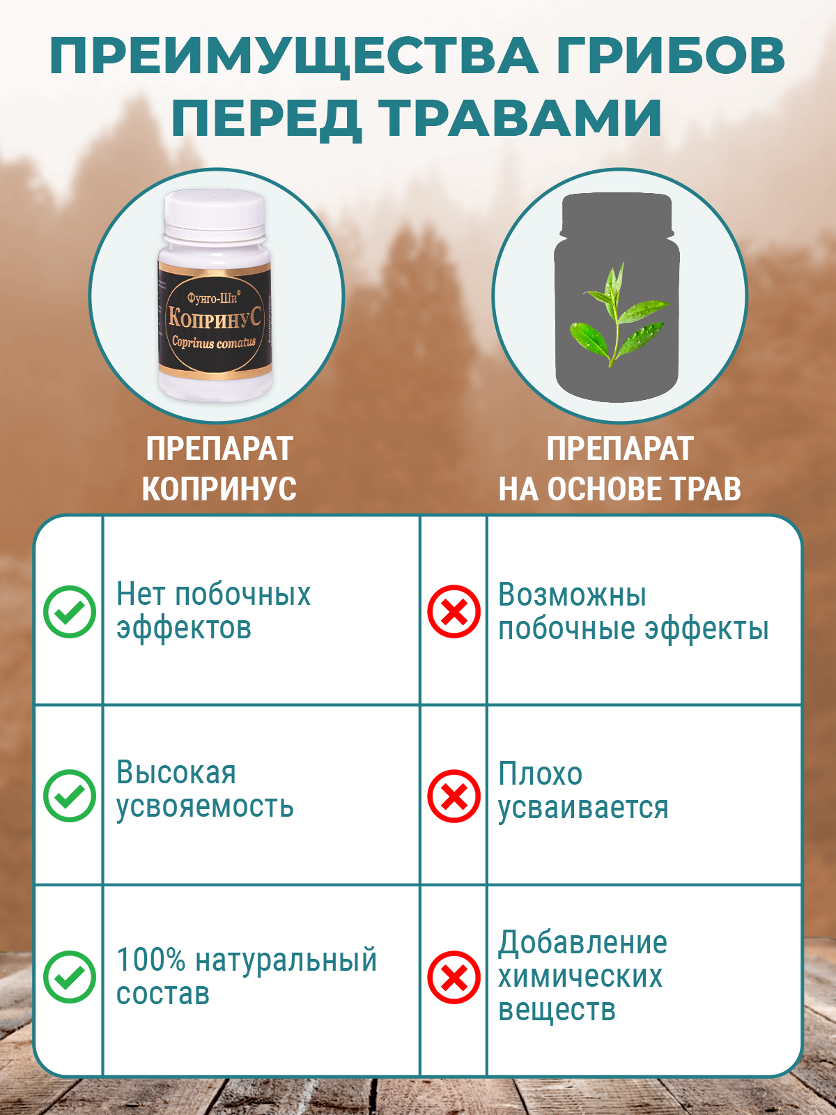 Фунго-Ши, Гриб «Копринус» (для борьбы с алкогольной зависимостью), капсулы, 60 шт.