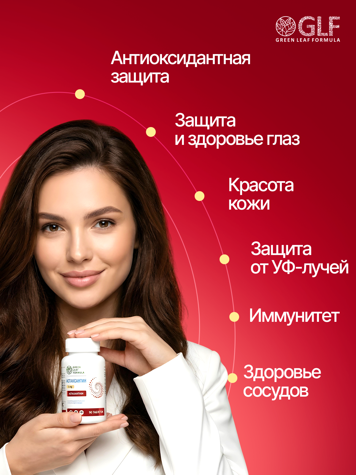 Green Leaf Formula, Астаксантин (против старения), таблетки, 90 шт.