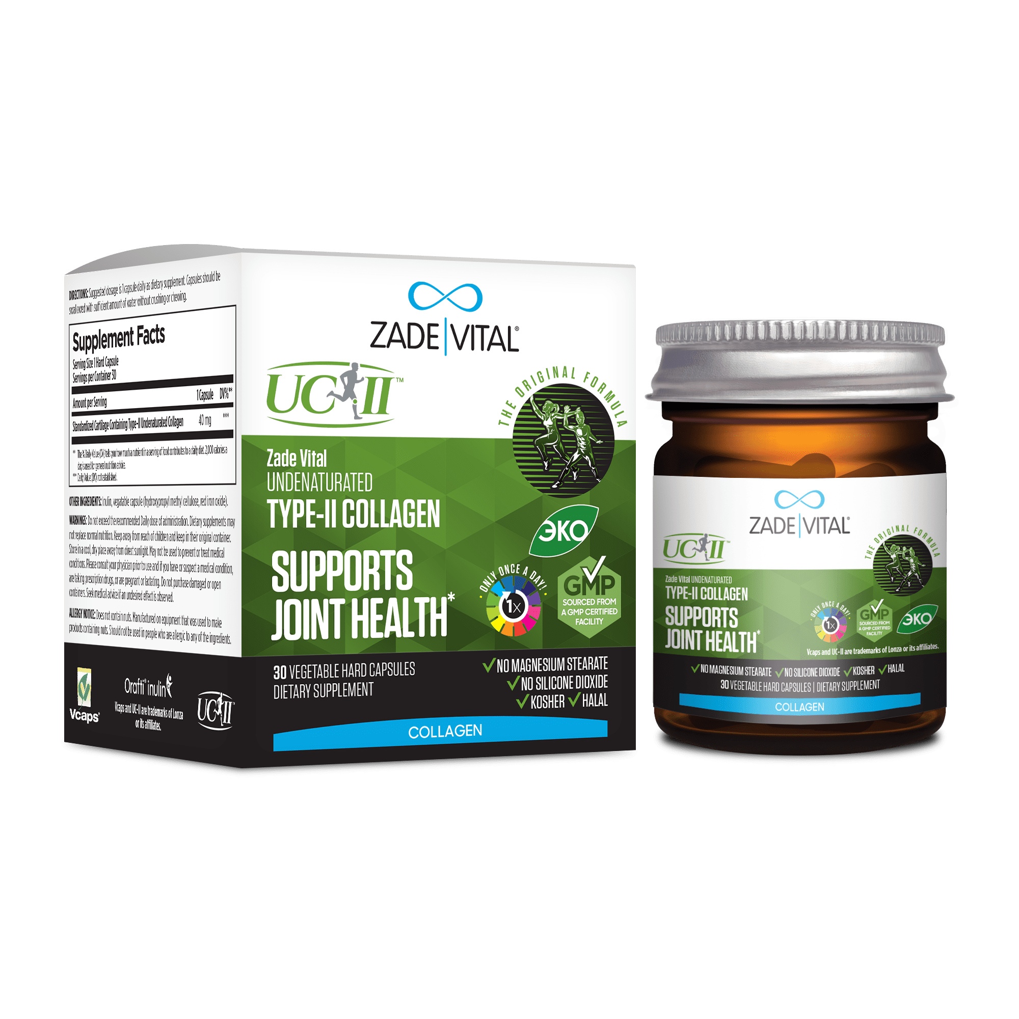 Zade Vital, Неденатурированный коллаген II типа, капсулы, 30 шт.