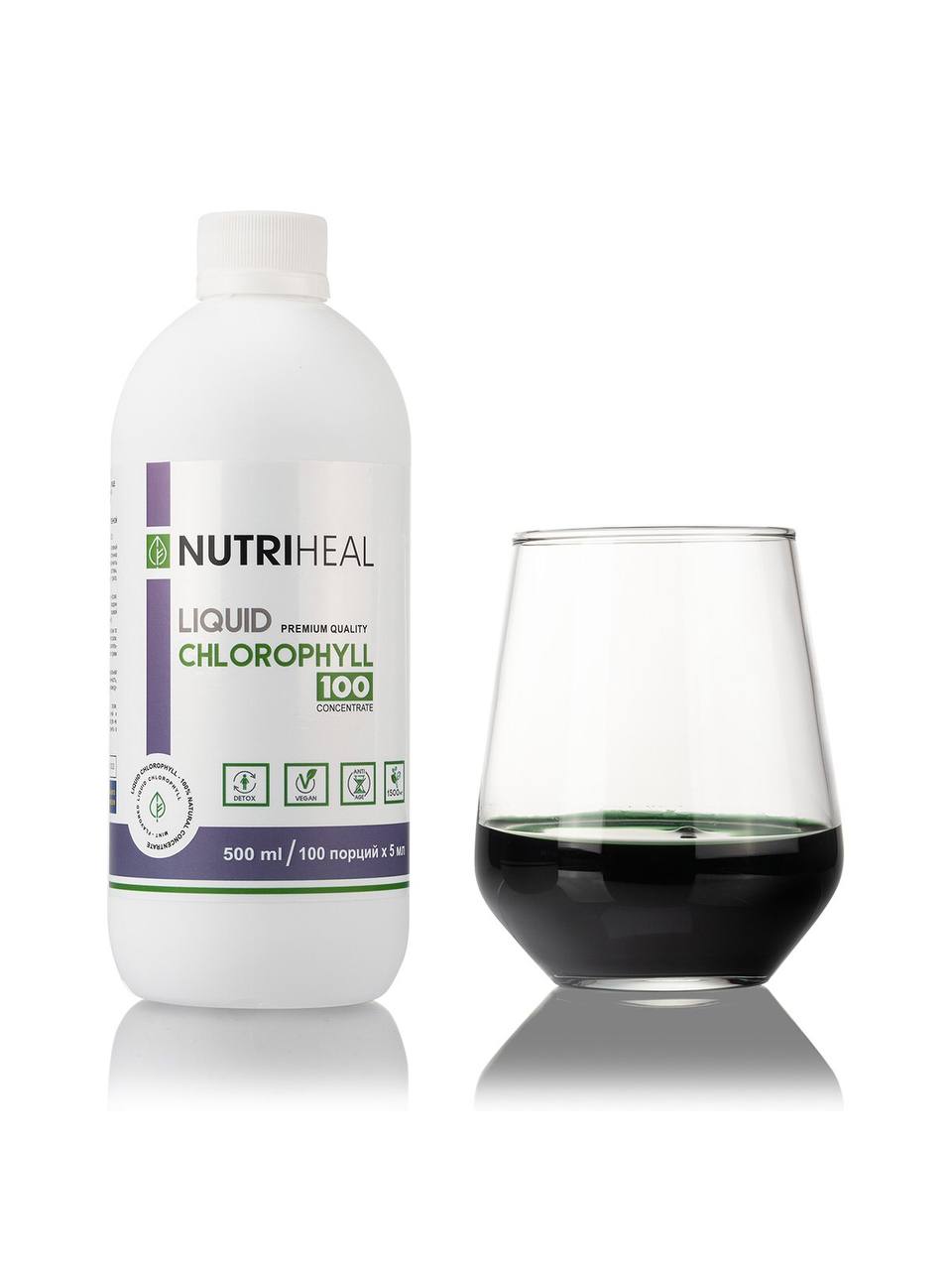 NUTRIHEAL, Органический хлорофилл концентрат со вкусом мяты, жидкость, 500 мл
