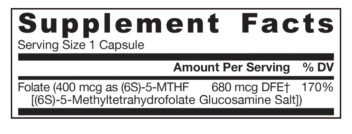 Jarrow Formulas, Фолиевая кислота (метилфолат), капсулы, 60 шт.