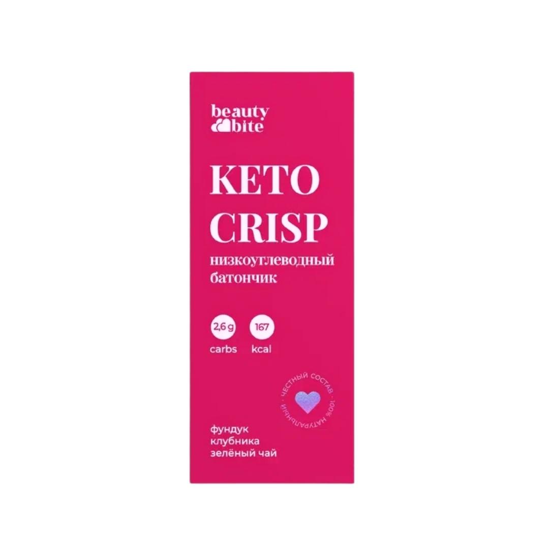Beauty Diet, Батончик «Keto Crisp» со вкусом фундука, клубники и зеленого чая, 35 г