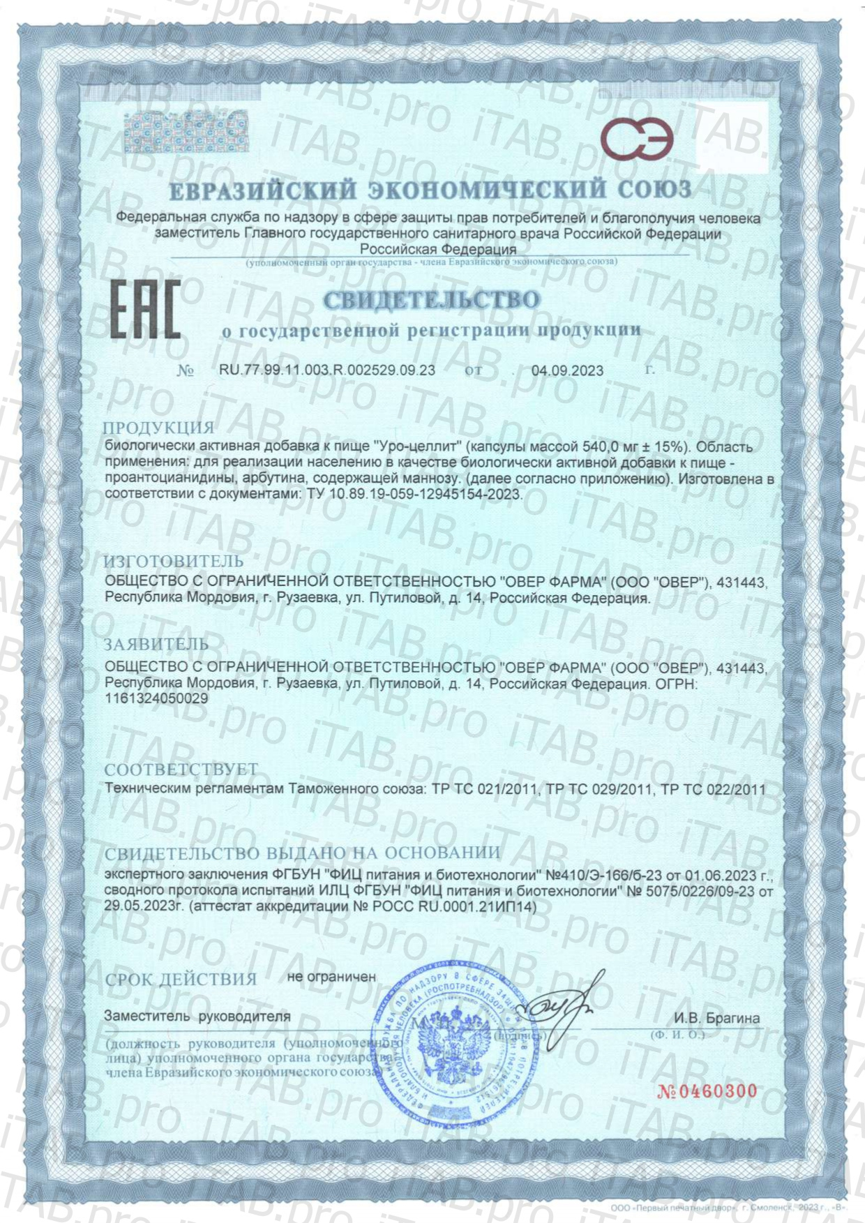 OVERVit, Комплекс «Уро-целит» (для мочевыделительной системы), капсулы, 90 шт.