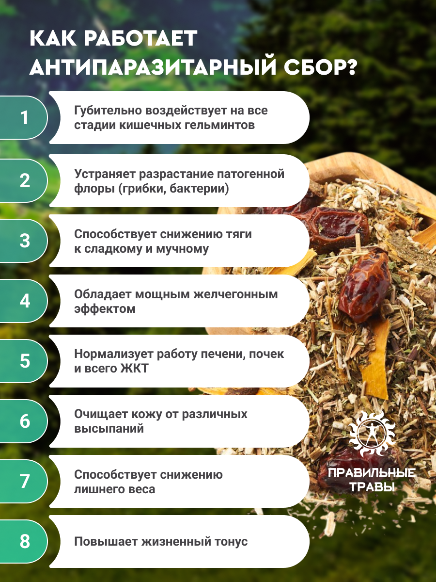 Правильные травы, Сбор «Антипаразитарный», 100 г
