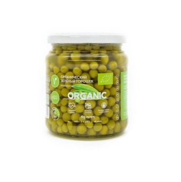 ORGANIC AROUND, Горошек зеленый "Изысканный" (без добавления сахара), 425 г