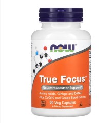 Now Foods, True Focus (для улучшения памяти и когнитивных функций), капсулы, 90 шт