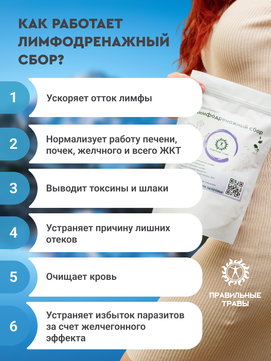 Правильные травы, Лимфодренажный сбор, 100 г