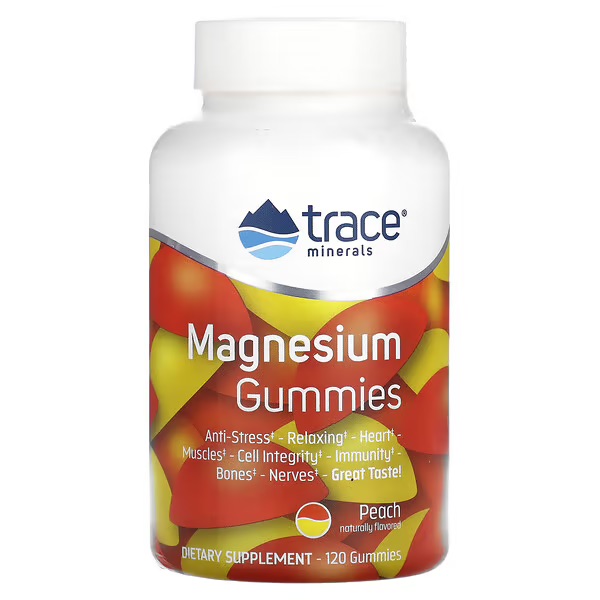 Trace Minerals, Магний, со вкусом персика, жевательные таблетки, 120 шт.