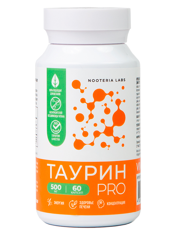 Nooteria Labs, Таурин PRO, капсулы, 60 шт.
