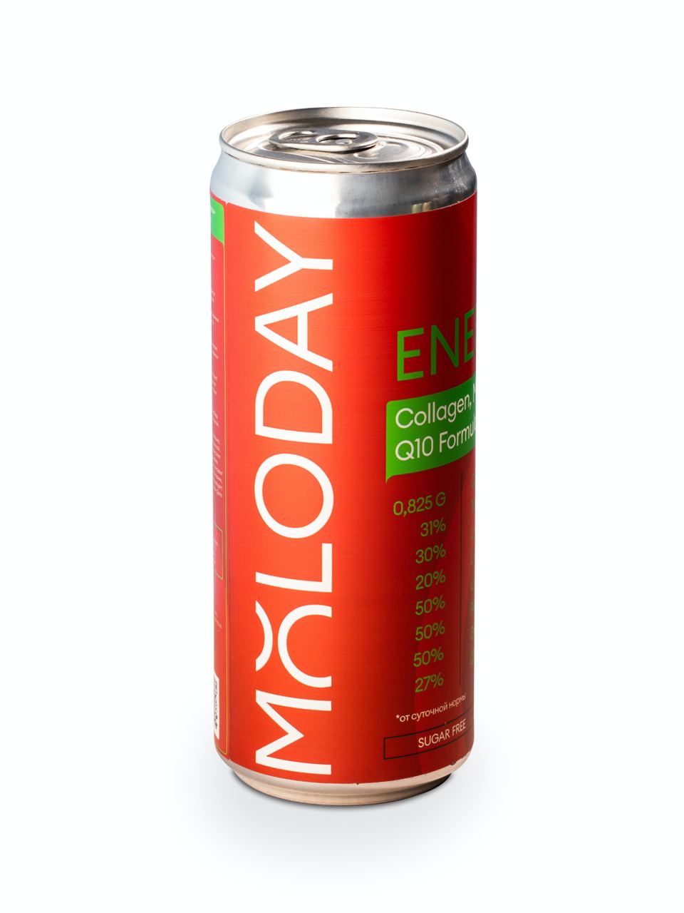 MOLODAY, Функциональный слабогазированный безалкогольный напиток «Energy», 6х330 мл
