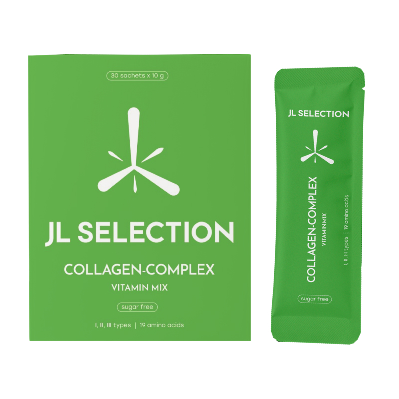 JL SELECTION, Коллаген-комплекс с витамином C, со вкусом яблока, лайма и ананаса, 30*10 г