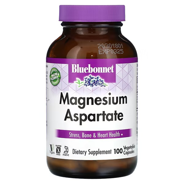 Bluebonnet Nutrition, Аспартат магния, капсулы, 100 шт.