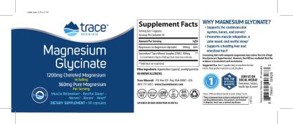 Trace minerals, Магний (глицинат), капсулы, 90 шт.