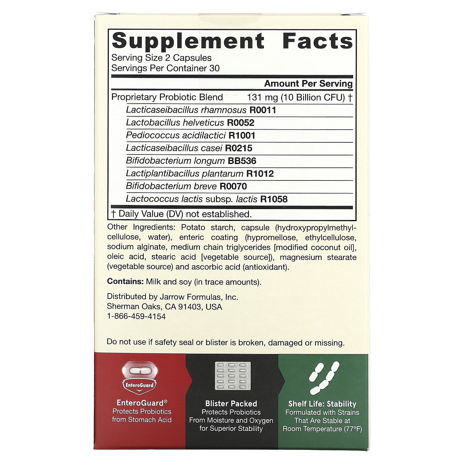 Jarrow Formulas, Jarro-Dophilus EPS 10 billion CFU/Джарро-Дофилус EPS 10 млрд КОЕ, капсулы, 60 шт.