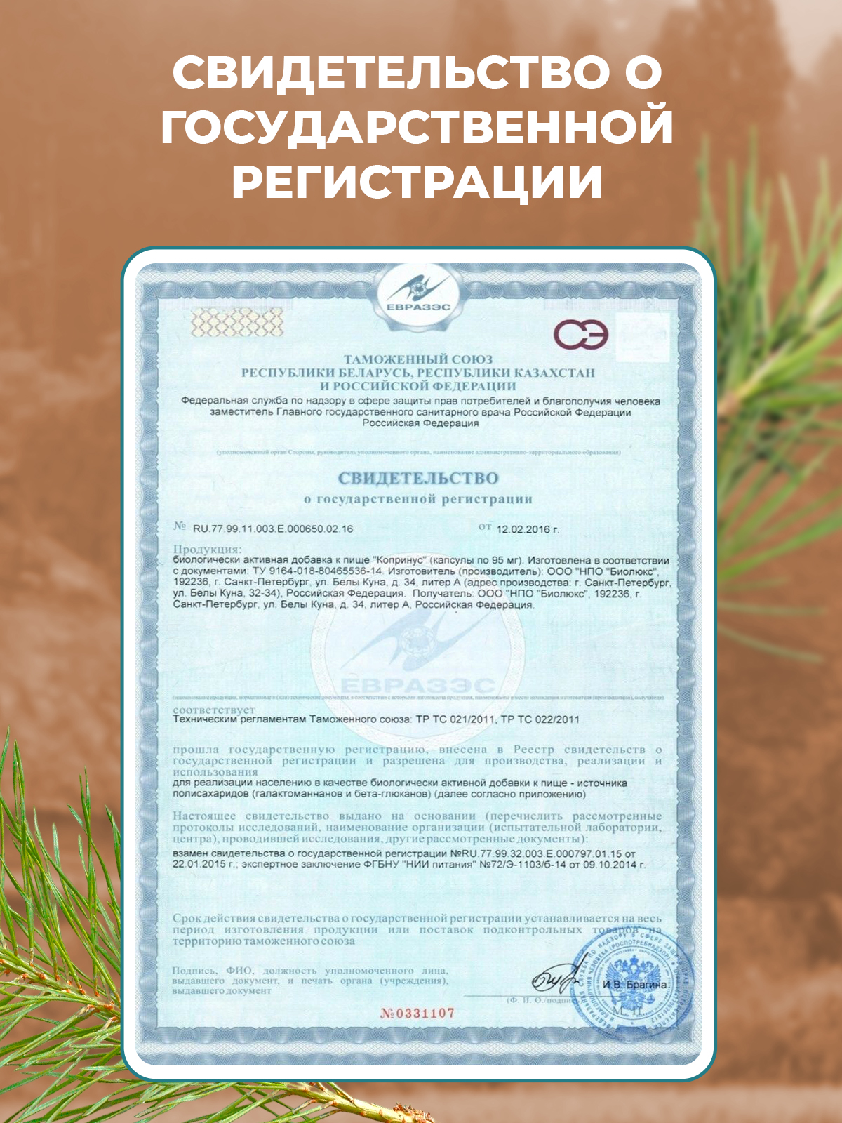 Фунго-Ши, Гриб «Копринус» (для борьбы с алкогольной зависимостью), капсулы, 60 шт.