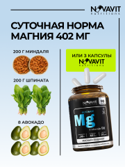 NOVAVIT nutritions, Магний (глицинат) + B6, капсулы, 90 шт.