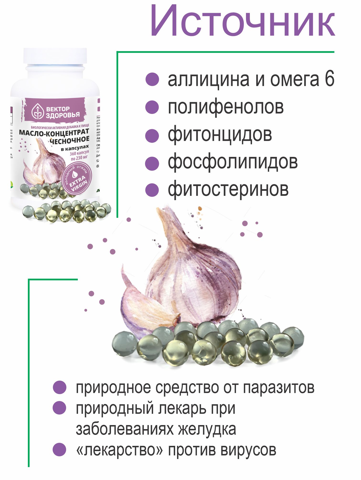 Алтай Простые решения, Масло чесночное, капсулы, 360 шт.
