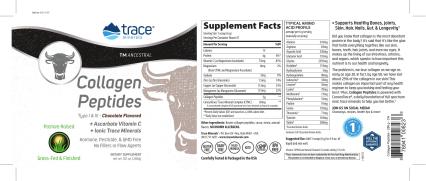 Trace minerals, Коллаген (I и III типа) + витамин С + минералы, со вкусом шоколада, порошок, 286 г