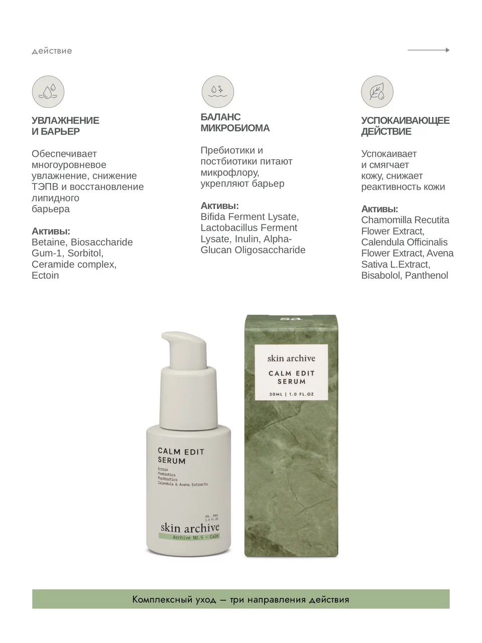 skin archive, Сыворотка для лица с биотиками Calm Edit Serum для баланса микробиома кожи, 30 мл