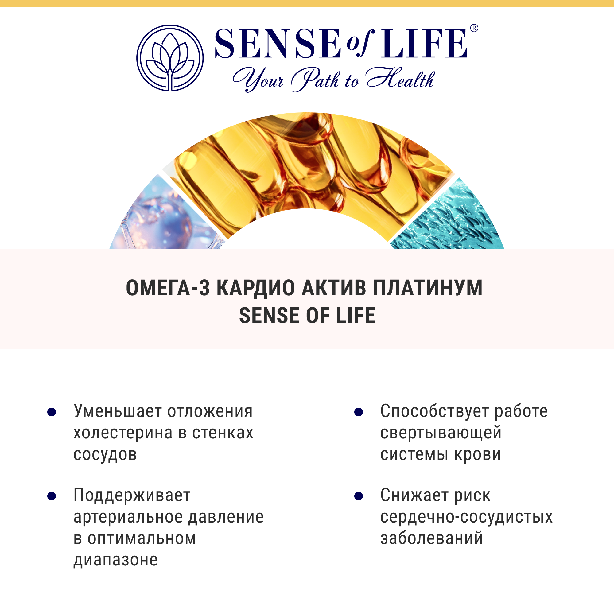 SENSE OF LIFE, Омега-3 Кардио Актив, капсулы, 60 шт.