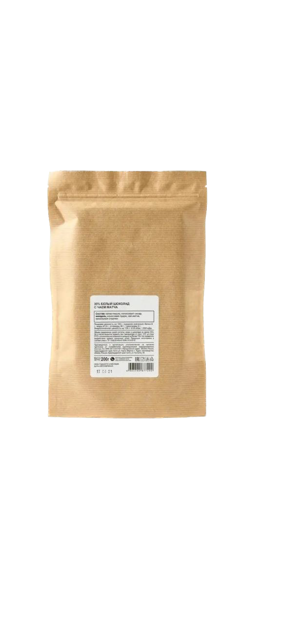 UFEELGOOD, Шоколад белый 35% с чаем матча, 200 г