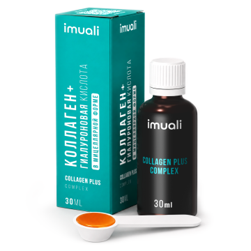 IMUALI, Комплекс с морским коллагеном и гиалуроновой кислотой «Collagen Plus Complex», жидкость, 30 мл