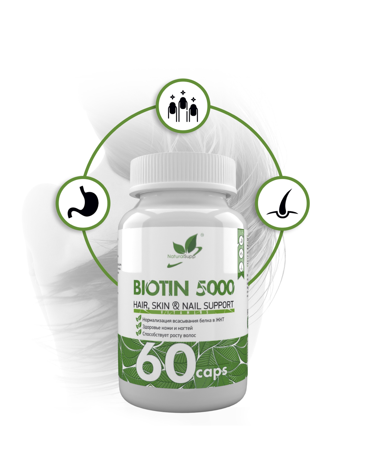 NaturalSupp, Биотин, капсулы, 60 шт.