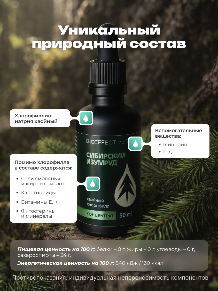 Солагифт, bioeffectives, Хлорофиллин натрия хвойный (концентрат), жидкость, 50 мл