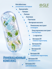 Green Leaf Formula, Метабиотик для кишечника + L-карнитин + ферменты, капсулы, 60 шт.