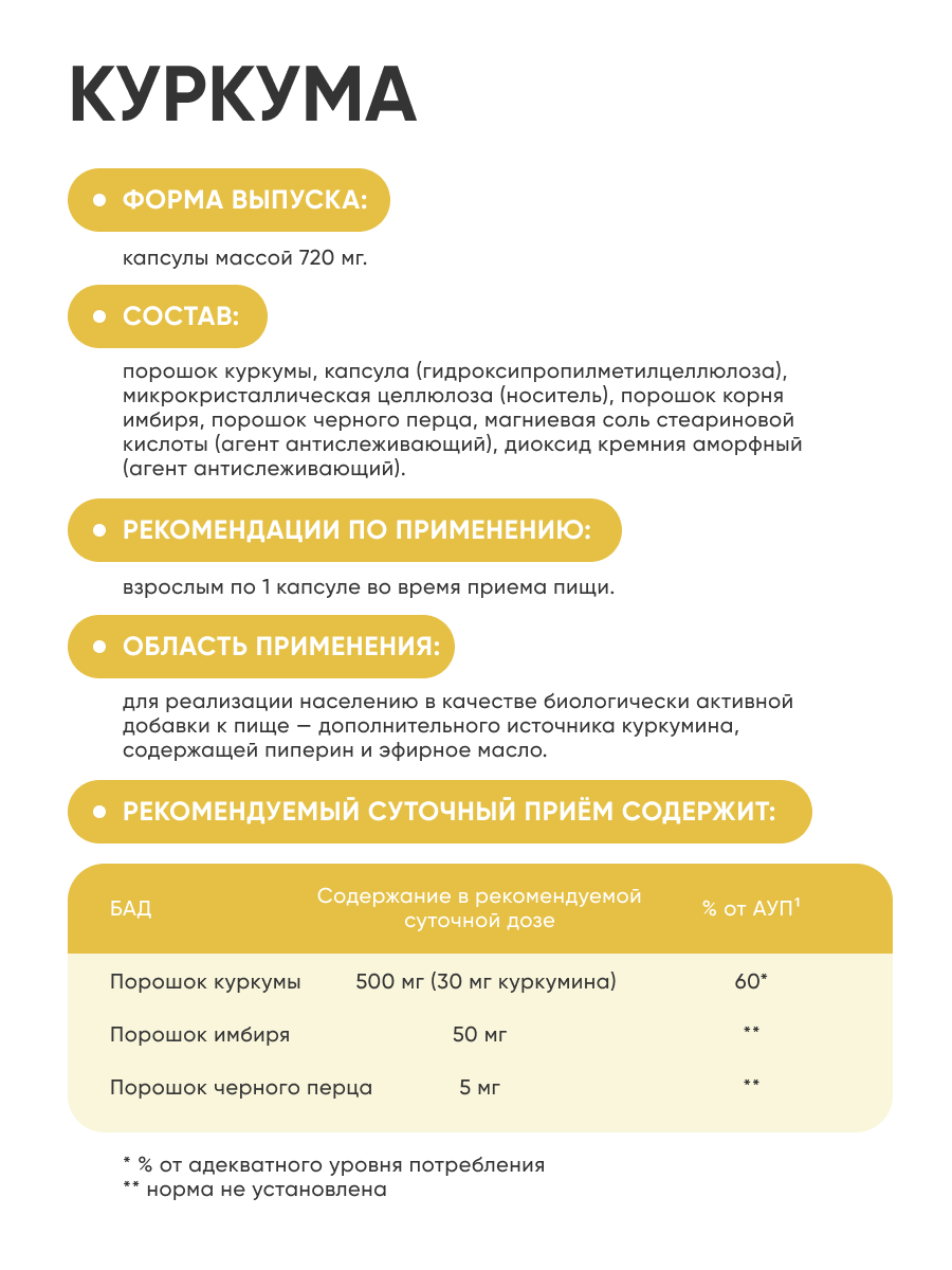 MINDLY, Комплекс «Куркума + имбирь + черный перец», капсулы, 60 шт.