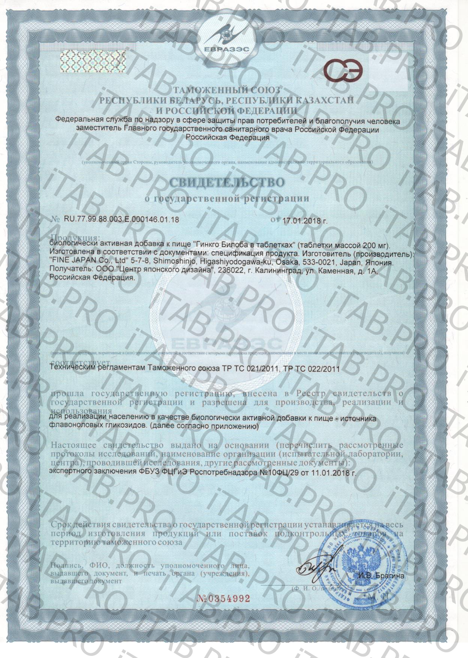 FINE, Гингко билоба (ноотроп, для мозга и памяти), таблетки, 90 шт.