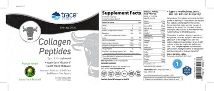 Trace minerals, Коллаген (I и III типа) + витамин С + минералы, без вкуса, порошок, 286 г