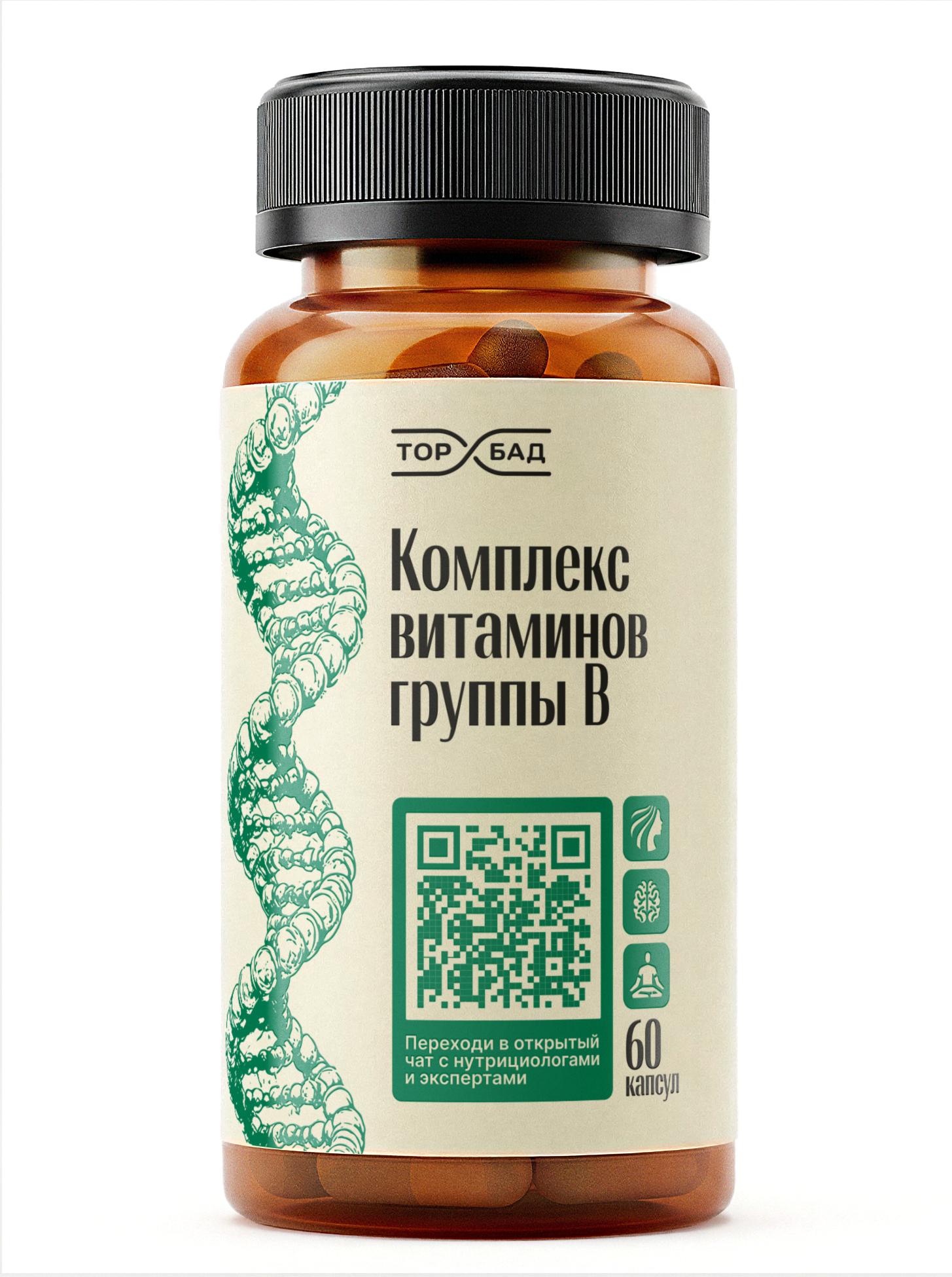 ТОРБАД, Комплекс витаминов группы В (для энергии и красоты), капсулы, 60 шт.